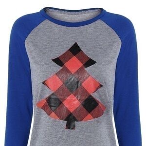 New Gray & blue holiday Christmas tree shirt